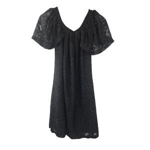 Delacy Black Short Sleeve Lace Dress Womens Size Small S *NWT